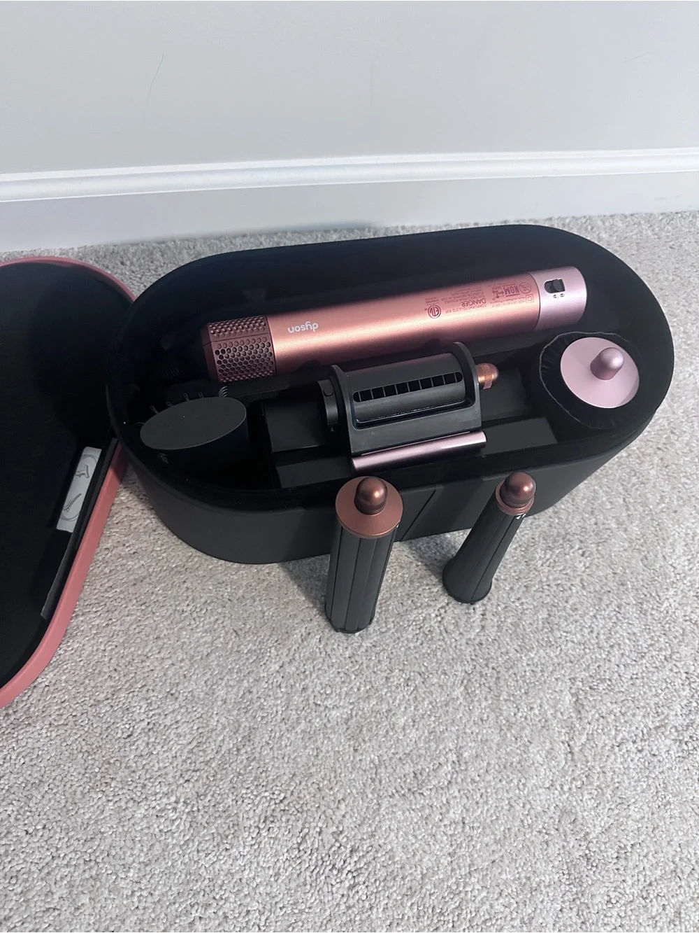 Dyson Airwrap I.d Pink Hair Styling Tool with Black Comb